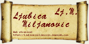 Ljubica Miljanović vizit kartica